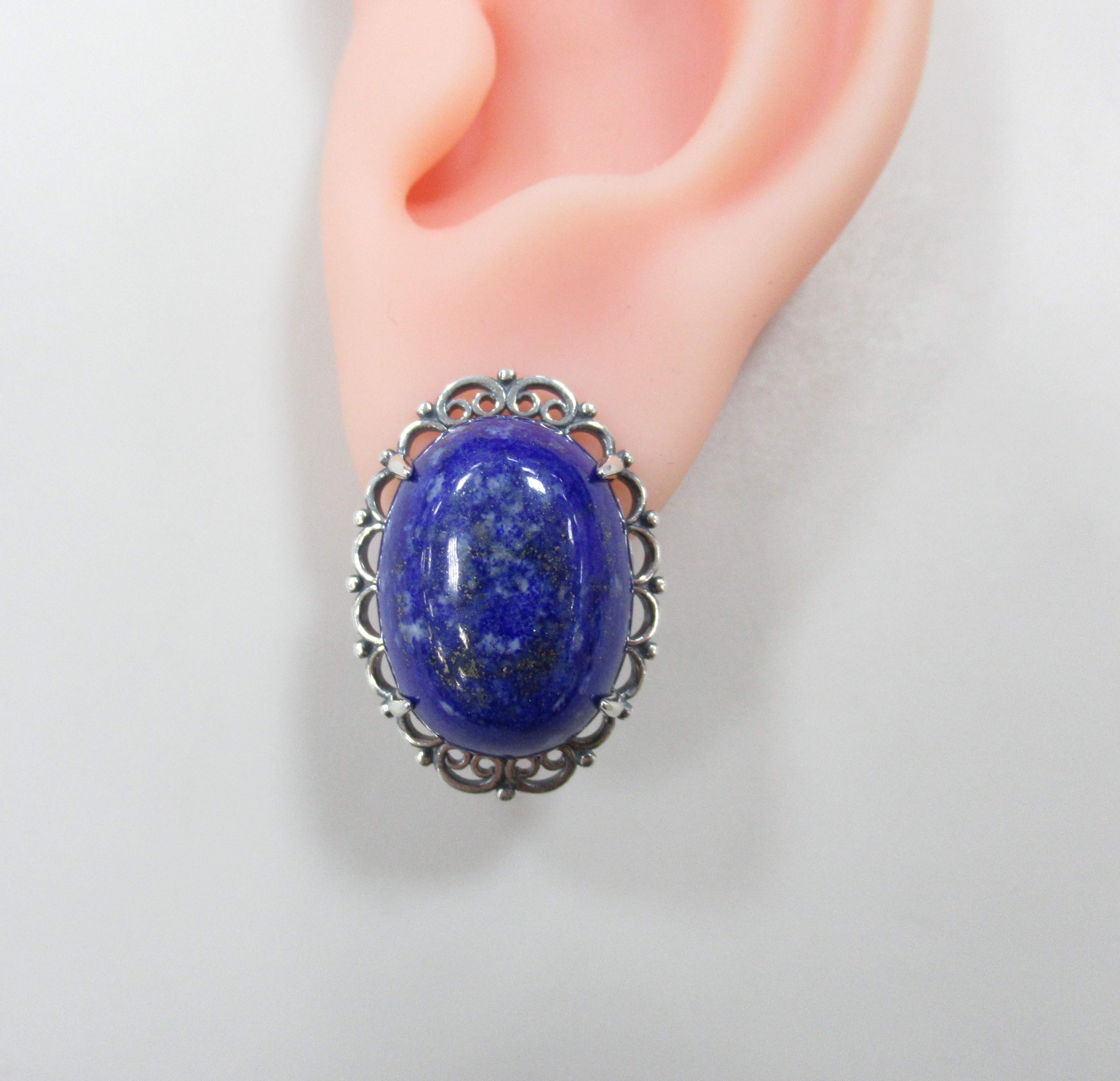 Серебряные серьги с лазуритами
